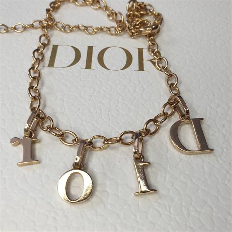 christian dior necklace real gold|dior necklace gold letters.